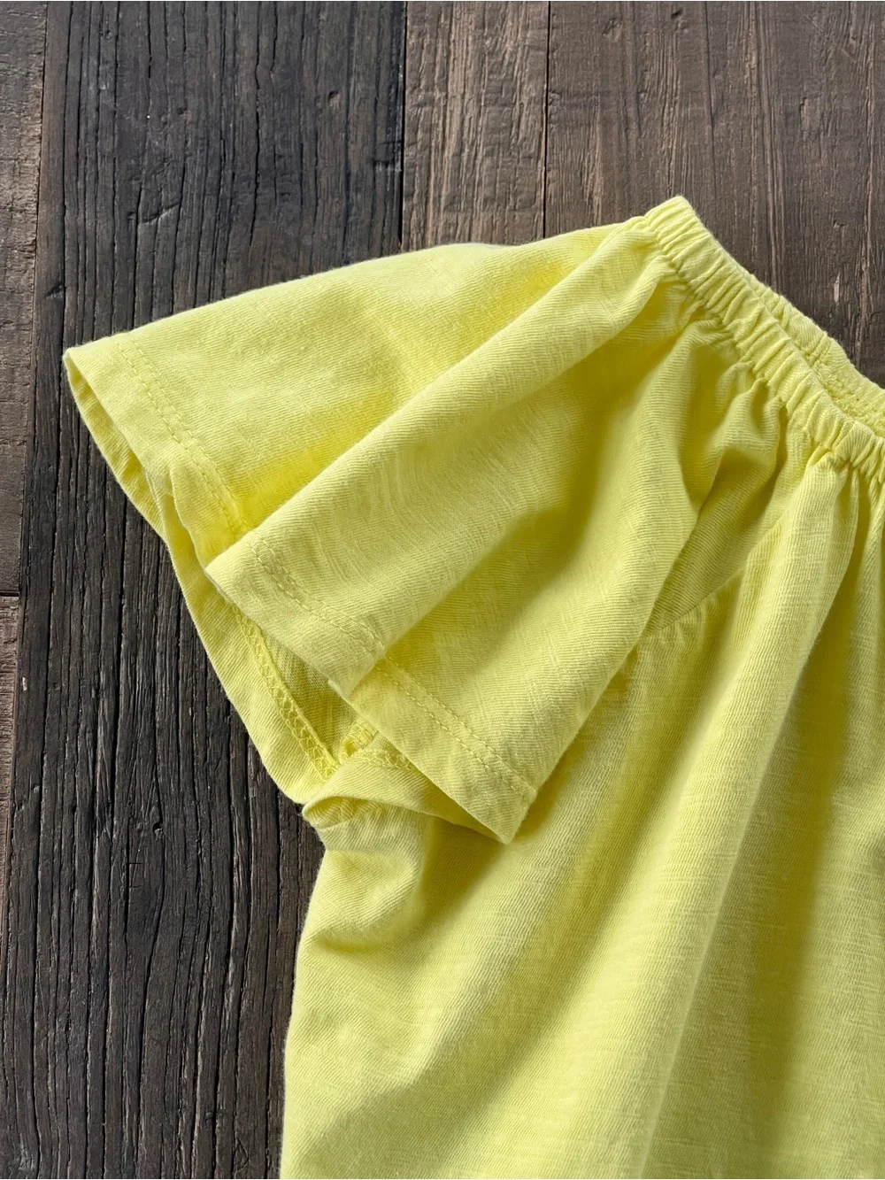Zara Girls NWT Yellow Cotton Ruffle Flutter Sleeve Top On/Off Shoulder Sz 9